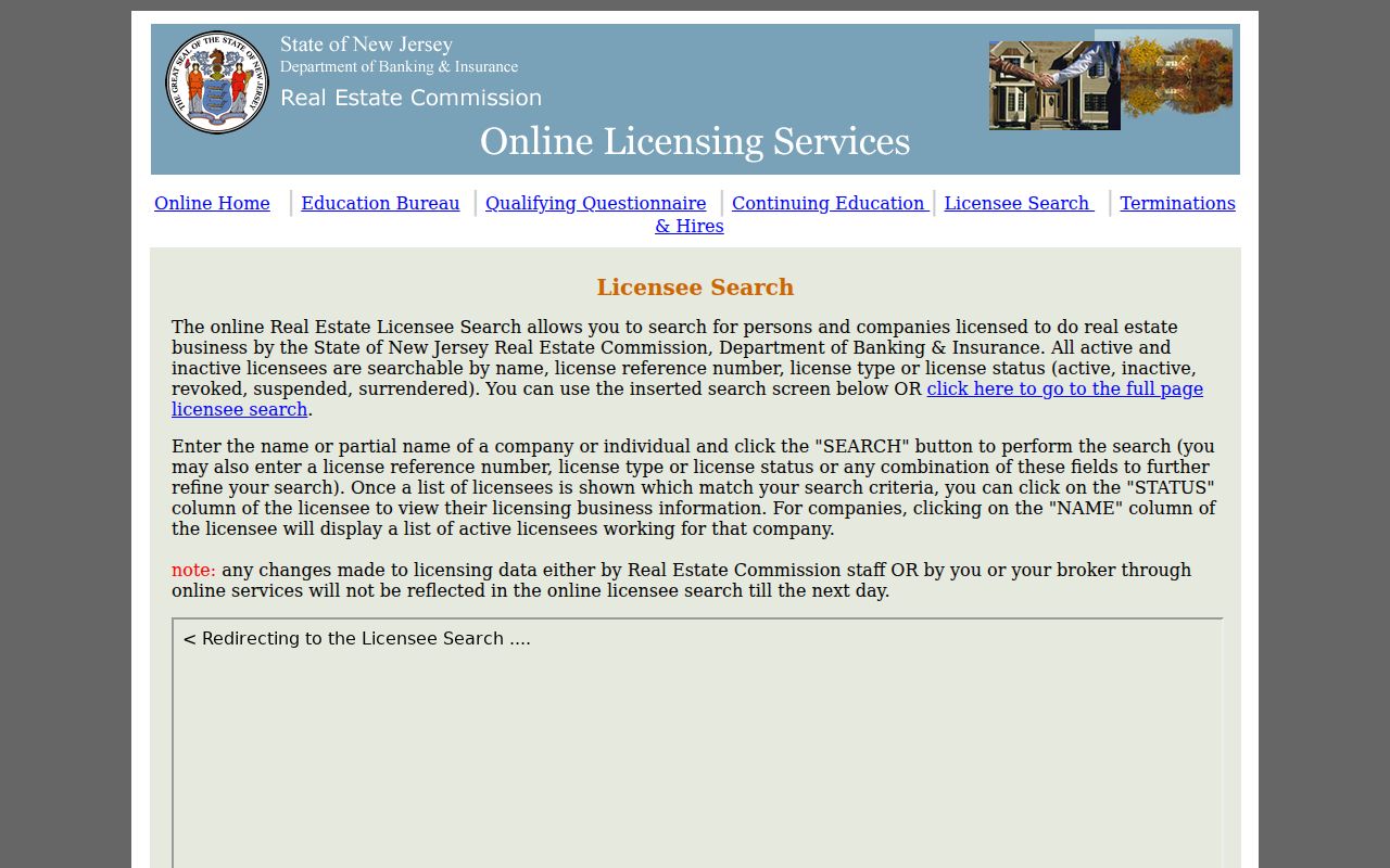 West Deptford residents directory New Jersey real estate license search